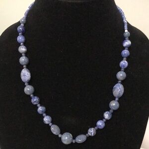Elegant Blue Beaded Necklace